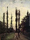 Theodore Clement Steele Evening, Poplars painting